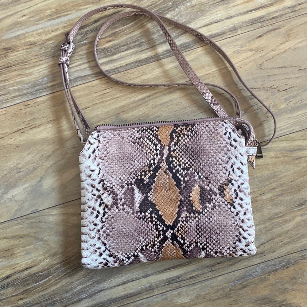 Faux Snake Skin Crossbody